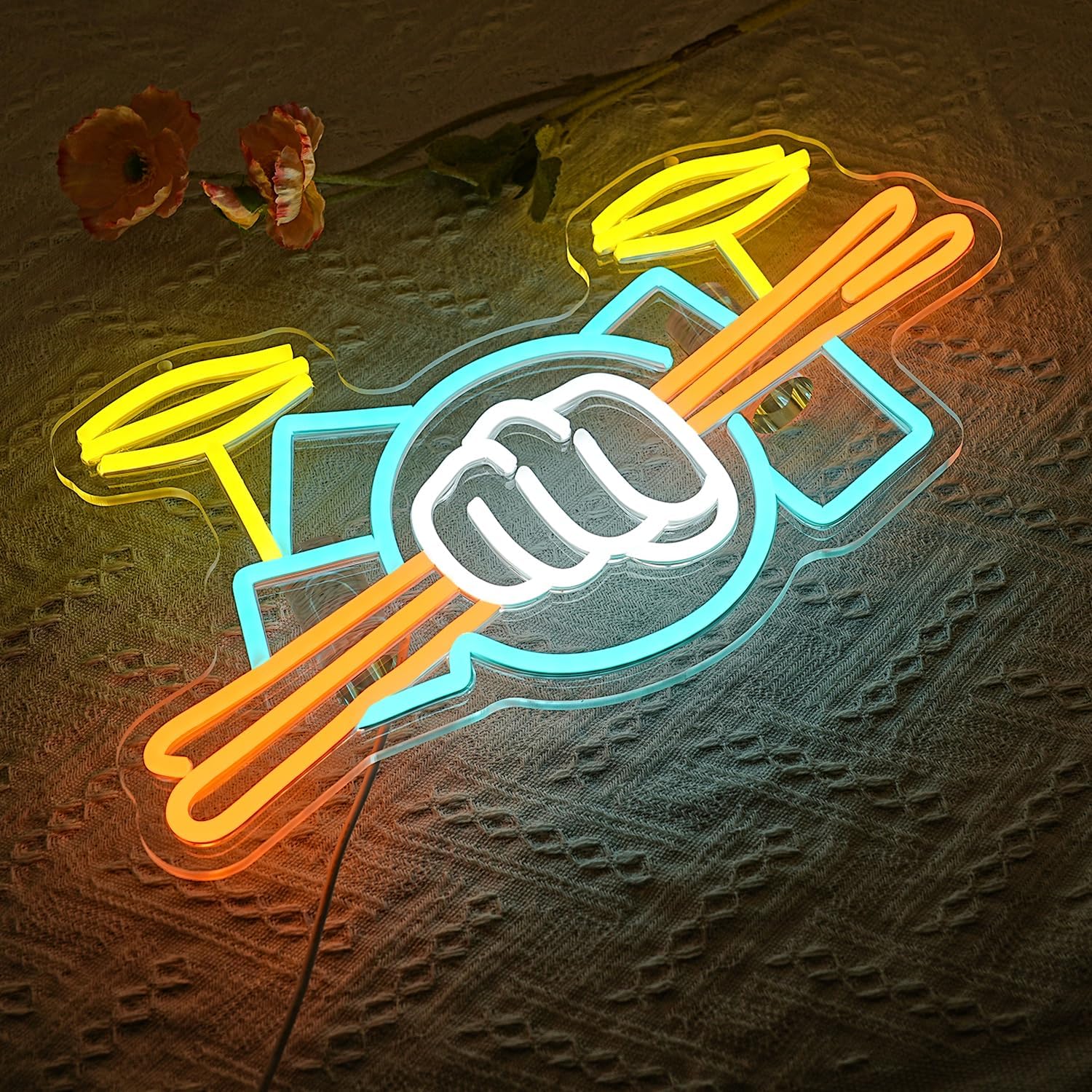 Drum Set Neon Sign USB Powered - đánh giá và giá Musical Instrument Of
