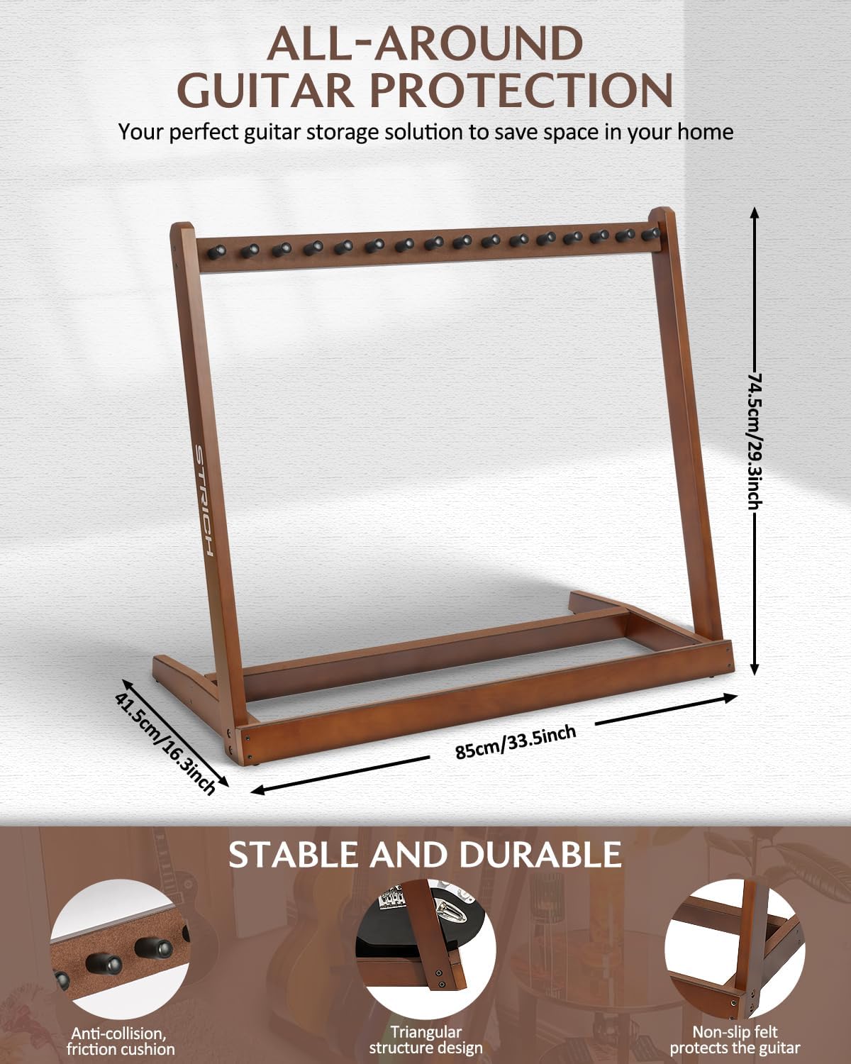 Wooden Multi Guitar Stand Rack - đánh giá và giá Musical Instrument Bass