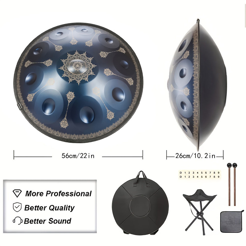 10 Notes Handpan Drum 22 Inch  - đánh giá và giá Musical Instrument For Beginners