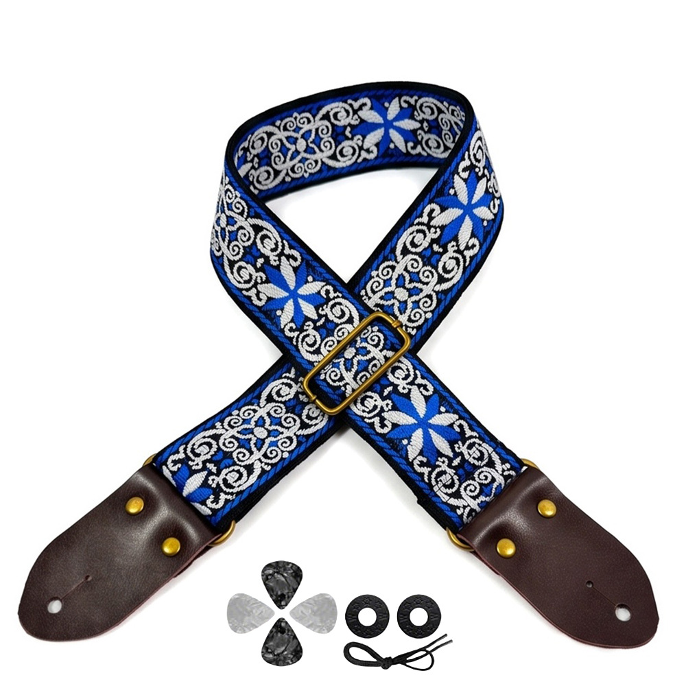 Embroidered Print Guitar Strap - đánh giá và giá Musical Instrument Bass