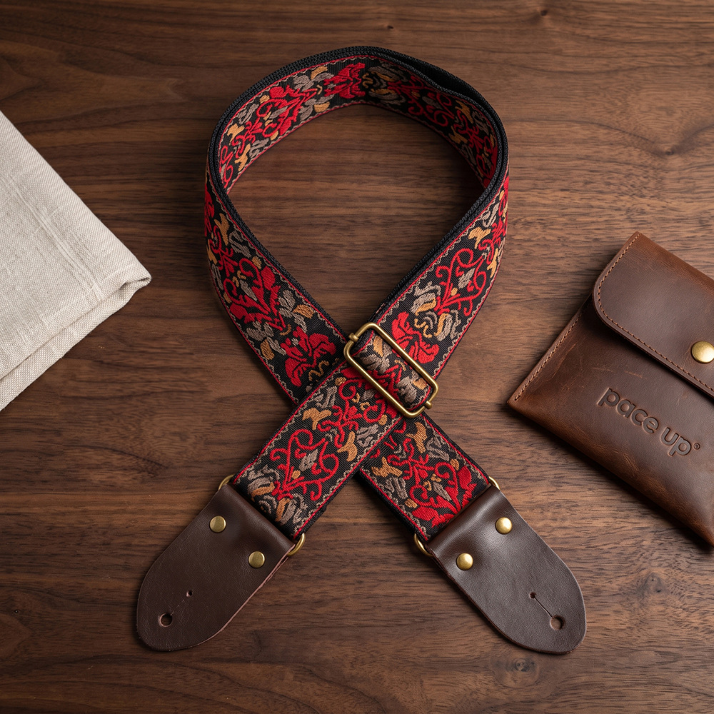 Embroidered Print Guitar Strap - đánh giá và giá Musical Instrument Bass