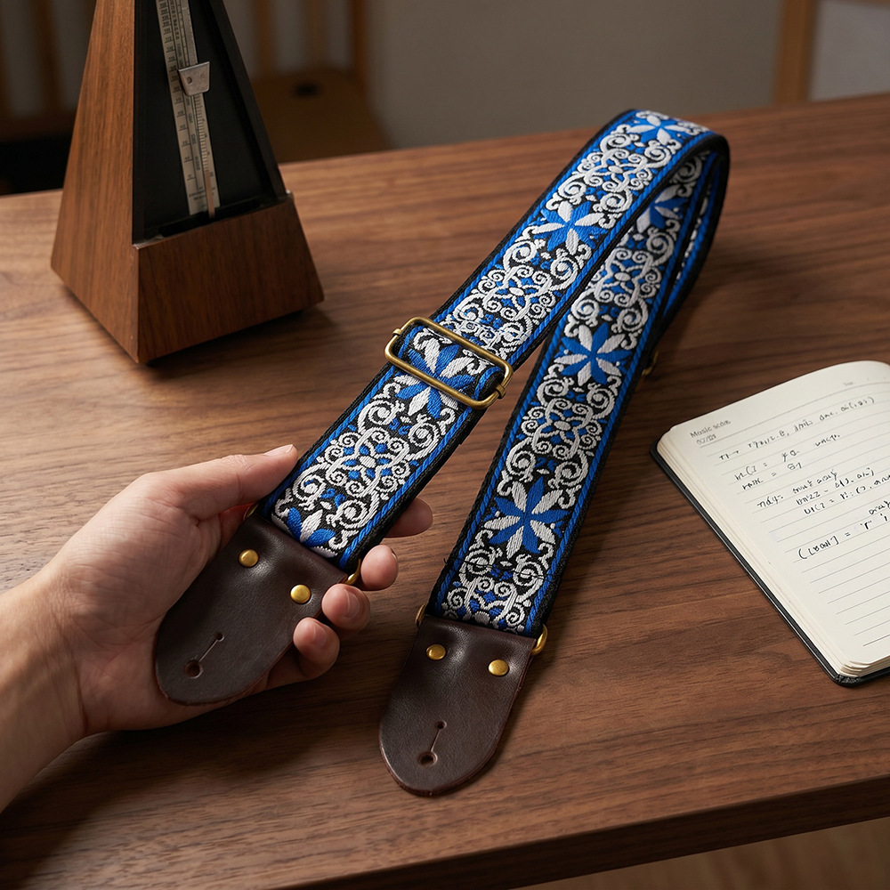 Embroidered Print Guitar Strap - đánh giá và giá Musical Instrument Bass