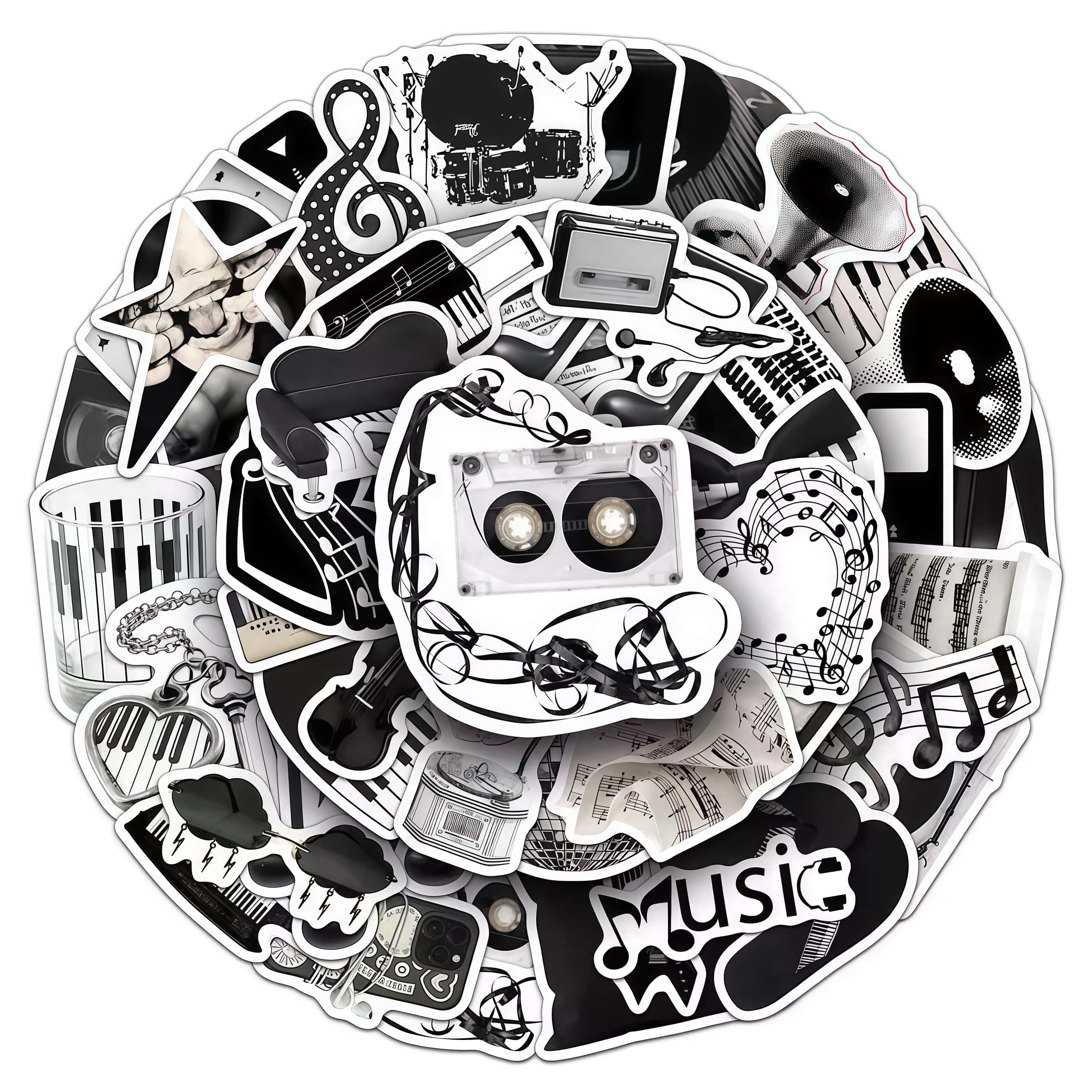 50Pcs Black White Musical Inst - đánh giá và giá Musical Instrument Names