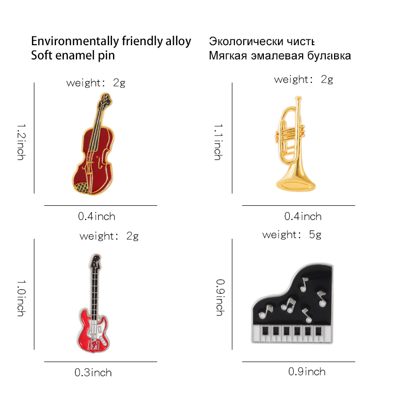 Concert Enamel Pin Piano Violi - đánh giá và giá Musical Instrument Names
